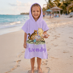 Personalized Classic Winnie the Pooh Soft Quick Dry Hooded Beach Towel with Name Summer Vacation Travel Beach Party Children's Day Gift for Kids