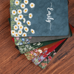 Personalized Multicolor Birth Flower PU Leather A5 Notebook and Pen Set with Name Anniversary Birthday Father's Day Gift for Mother Father