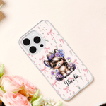 Personalised Horse Girl Birth Flower Phone Case for iPhone with Name Daily Use Birthday Gift for Family Friends Horse Lovers