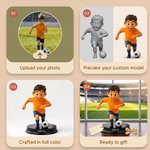 Personalized Cartoon Soccer Kids Photo Figurine Ornament with Name Desk Decor Team Birthday Gift for Boys Soccer Lovers