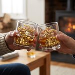 Verre à whisky de golf 10 oz avec noms et titres Utilisation quotidienne Cadeau de fête des pères Cadeau d'anniversaire pour papa grand-père