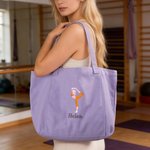Personalised Embroidered Yoga Pose Large Capacity Yoga Mat Bag with Name Pilates Accessory Birthday Gift for Yoga Lovers