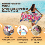 Toalla de playa personalizada de microfibra de secado rápido estilo graffiti y corazón con nombre Esenciales de viaje Fiesta en la playa Regalo de cumpleaños para mujeres Amigos