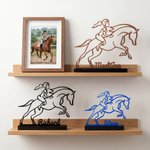 Personlig flerfarget Line Art Horse Desktop Plaque Ornament med navn Hjemmeinnredning Bursdag Jubileum Team Gave til kvinne Equestrian Horse Lover