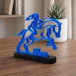 Personlig flerfarget Line Art Horse Desktop Plaque Ornament med navn Hjemmeinnredning Bursdag Jubileum Team Gave til kvinne Equestrian Horse Lover