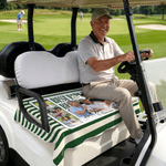 Personalised Multicolour Unique Photo Golf Cart Seat Cover with Name and Text Birthday Father's Day Gift for Golf Lover