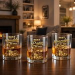 Verre à whisky de golf 10 oz avec noms et titres Utilisation quotidienne Cadeau de fête des pères Cadeau d'anniversaire pour papa grand-père