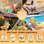 Serviette de plage en microfibre à séchage rapide personnalisée Cousin Crew Name Fantasy Gradient-Color Quick Dry Summer Vacation Birthday Gift for Kids Family Friends