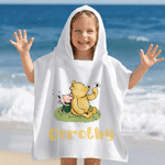 Personalized Classic Winnie the Pooh Soft Quick Dry Hooded Beach Towel with Name Summer Vacation Travel Beach Party Children's Day Gift for Kids