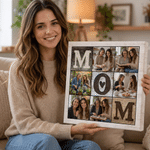 Gepersonaliseerde familie fotocollage moderne canvas afdrukken met tekst Home Decor Schip uit USA Vaderdag dagelijks cadeau voor familie Mamma Oma
