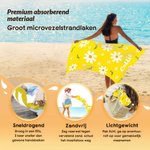 Gepersonaliseerd extra groot sneldrogend zacht strandlaken met madeliefjesprint en naam ideaal voor op reis strandfeest en verjaardagscadeau voor haar