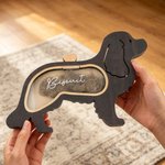 Personalized Pet Silhouette Shape Pet Fur Keepsake Wooden Box with Name Pet Loss Memorial Gift for Pet Owners