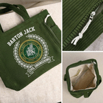 Personalized School Badge Photo Large Capacity Corduroy Tote Bag with Name and School Name Travel Essential Graduation Gift for Graduates