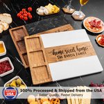 Personalized Home Sweet Home Engraved Name Marble 11 Pcs Cutting Board Coaster Set with Ceramic Bowl Ship from USA Housewarming Gift for Family Friend
