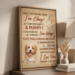 Personalized Heartfelt Message Paw Prints Portrait Large Canvas Prints with Name Living Room Decor Memorial Gift for Loss of Pet