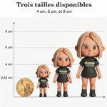 Porte-clés figurine 3D personnalisée avec photo - Mini statuette créative en résine - Cadeau d'anniversaire unique pour couple famille et amis