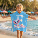 Henkilökohtainen värikäs eläin nopea kuivua hupullinen rantapyyhe nimi ja alkuperäiset Ulkoilutoiminnot Beach Party syntymäpäivälahja lapsille