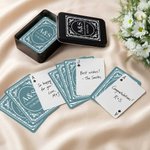 Gepersonaliseerde Bloemen Frame Initiaal Datum Gedenkwaardige Speelkaart met Doosje Huwelijksverjaardag Cadeau voor Paar