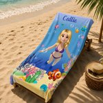 Personalized Cute 3D Diving Kid Sea Animal Quick Dry Soft Oversized Beach Towel with Name Summer Vacation Beach Party Birthday Gift for Boys Girls