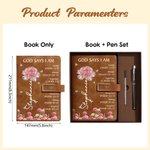 Gepersonaliseerd Kristallen Geboortebloem Bijbelverzen A5 PU Leren Notitieboekje met Titel en Naam Dagelijks Gebruik Verjaardag Christelijk Geschenk voor Familie Boekenwurmen