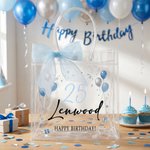 Personalized Cute Balloon Cake Bow Clear Gift Bag with Age Name and Text Daily Use Birthday Gift for Kids Women