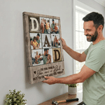Personalised Dad Mom 6 Photos Collage Canvas Prints with Title  Warm Minimalist Home Decor Anniversary Family Gift for Dad Mom