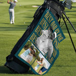 Personalized Multicolour Family Photo Large Absorbent Quick Dry Sports Towel with 2-6 Photos and Text Birthday Father's Day Gift for Dad Golf Lovers