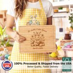 Personalized Engraved Easter Bunny Design FSC Bamboo Charcuterie Cutting Board with Text and Juice Groove Ship in USA Easter Gift for Family Friend
