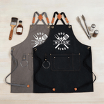 Personalized BBQ King Apron with Name and Pocket Kitchen Accessory Father's Day Birthday Anniversary Gift for Dad Husband Cooking Lover
