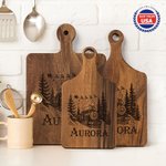Personalized Engraved Name Train Charcuterie Wood Cutting Board with Handle Home Decor Ship from USA Housewarming Gift for Family
