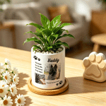 Maceta de cerámica personalizada con foto de mascota 
