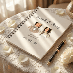 Personalized Childhood Photos Spiral A5 Notebook with Names Date and 120 Lined Pages Daily Use Anniversary Wedding Gift for Couple Wife Husband