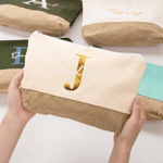 Personalised Colour-Blocked Design Makeup Bag with Name and Initial Daily Use Travel  Wedding Birthday Gift for Mothers Bridesmaids Women