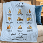 Personalized Classic Winnie the Pooh Bible Verses Multicolor Soft Throw Blanket with Name Home Decor Baby Shower Birthday Gift for Kid Christian