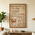 Personalized Heartfelt Message Paw Prints Portrait Large Canvas Prints with Name Living Room Decor Memorial Gift for Loss of Pet