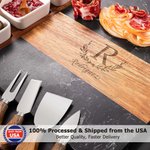 Personalized Engraved Floral Name Date Acacia Marble 11 Pcs Cutting Board Coaster Set with Ceramic Bowl Ship from USA Housewarming Gift for Family