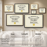 Diploma Personalizado Flotante Enmarcado Lienzo Impresiones con Nombre Decoración de Pared Decoración para el Hogar Regalo de Graduación para Graduado