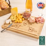 Personalized State Map FSC Bamboo Engraved Name Charcuterie Cutting Board with Juice Groove Ship from USA Housewarming Anniversary Gift for Family