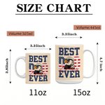 Personalized Best Eagle Dad Ever Stars and Stripes Mug with Name and Coaster Birthday Father's Day American Independence Day Gift for Dad Grandpa