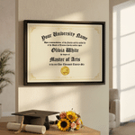 Diploma Personalizado Flotante Enmarcado Lienzo Impresiones con Nombre Decoración de Pared Decoración para el Hogar Regalo de Graduación para Graduado