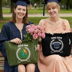 Personalized School Badge Photo Large Capacity Corduroy Tote Bag with Name and School Name Travel Essential Graduation Gift for Graduates