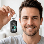 Personalised Cartoon Clipart Back View Keychain with Name First Father's Day Birthday Gift for Son Dad Man