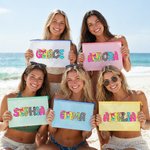 Personalised Artistic Name Multicolor Waterproof Sandproof Pool Beach Bag Daily Use Travel Summer Vacation Party Gift for Her