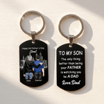 Personalised Cartoon Clipart Back View Keychain with Name First Father's Day Birthday Gift for Son Dad Man