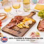 Personalized Elegantly Engraved Easter Bunny Wooden Cutting Board with Finger Grip and Name Ship from USA Easter Wedding Gift for Couples Families