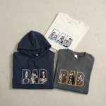 Personlig Broderad Pappa Mamma 3 Bilder Mjuk T-shirt Sweatshirt Hoodie Dagligt Slitage Födelsedag Jubileum Present till Föräldrar
