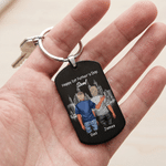 Personalised Cartoon Clipart Back View Keychain with Name First Father's Day Birthday Gift for Son Dad Man