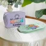 Henkilökohtainen elämä on parempi risteilyllä raidallinen meikkilaukku nimi Travel Essential syntymäpäivälahja naisille tytöille