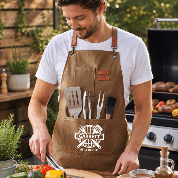 Personalised Baking Theme Waterproof Apron with Name Father's Day Birthday Gift for Dad Cooking Lover