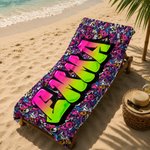 Personalized Stylish Graffiti Oversized Quick Dry Beach Towel with Name Beach Party Travel Essentials Birthday Gift for Kids Family